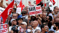 صورة رمزية: نضال تونس من أجل الديمقراطية.
