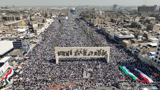 Am 13. Oktober haben hunderttausende Iraker in Bagdad bei einer der wahrscheinlich größten pro-palästinensischen Kundgebungen demonstriert.