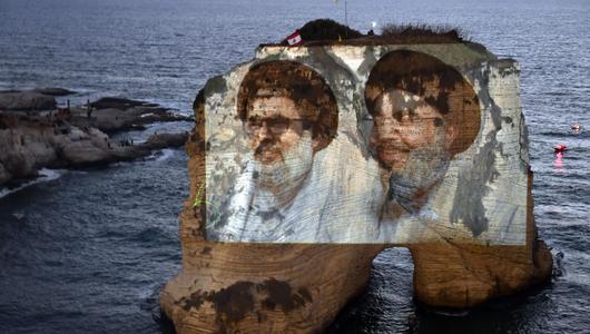 Thousands of people gather at the Raouche seafront in Beirut to mark the first anniversary of Hezbollah leaders Hassan Nasrallah and Hashem SafieddineÄôs deaths in Israeli attacks, on September 25, 2025. (Photo: Picture Alliance / Anadolu | Houssam Shbaro)