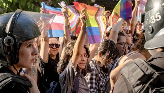 Protest in support of LGBTQ rights in Turkey.